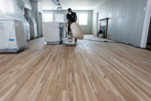 Hawthorne sanding staining oak floors Bona Traffic